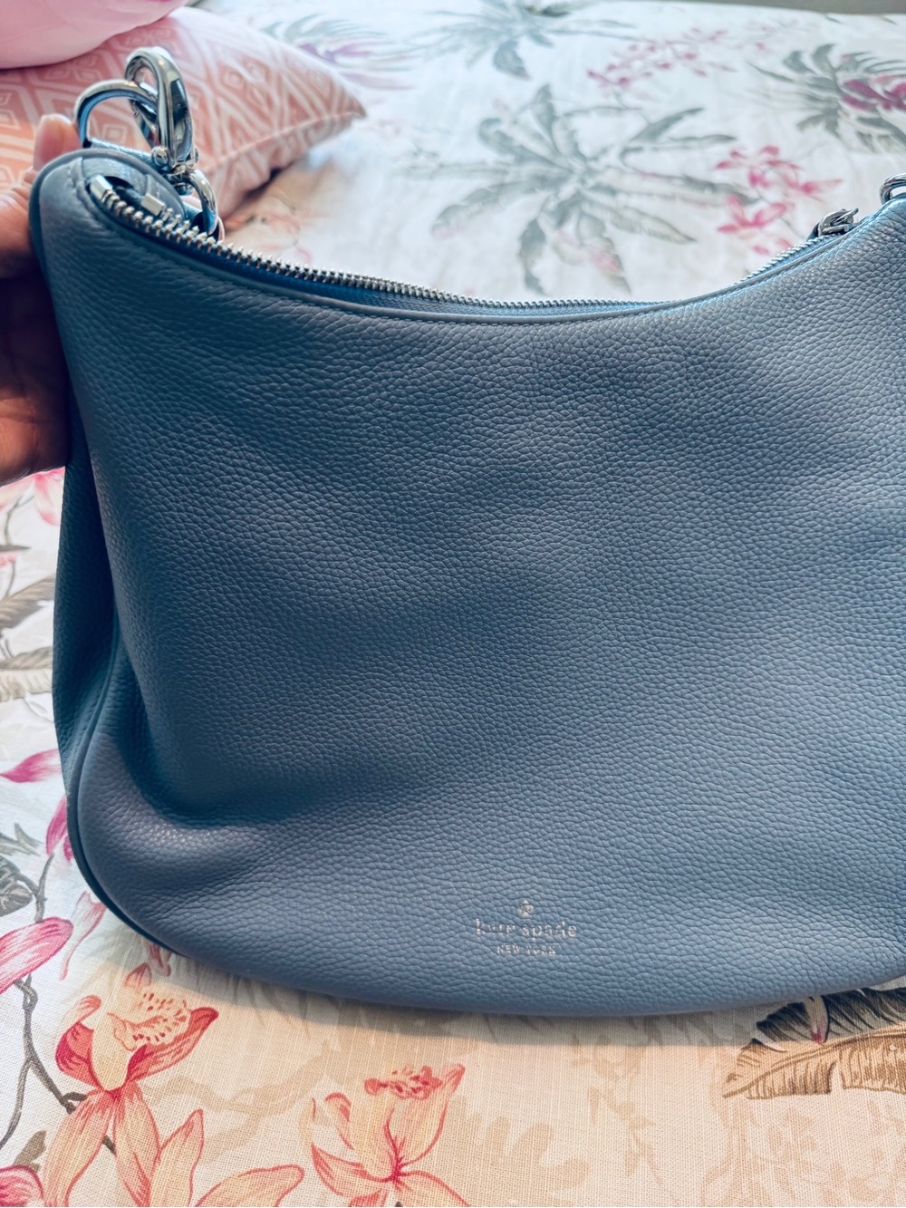 kate spade Pebbled Leather Light Blue Shoulder Hobo